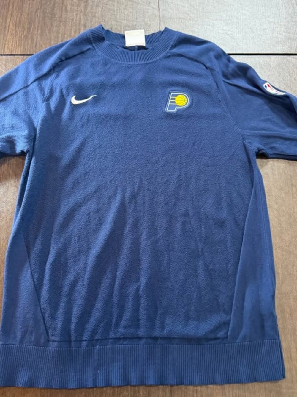 Nike NBA Navy Indiana Pacers Logo Crew Knit Sweater Sz M Mens